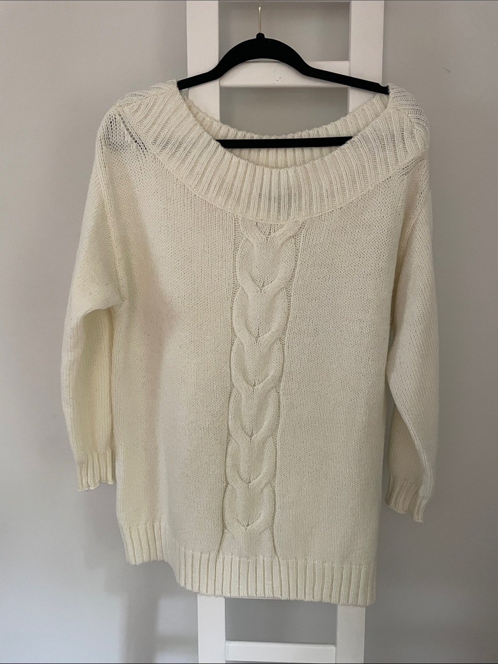 Lane Bryant Cream Cable-Knit Sweater